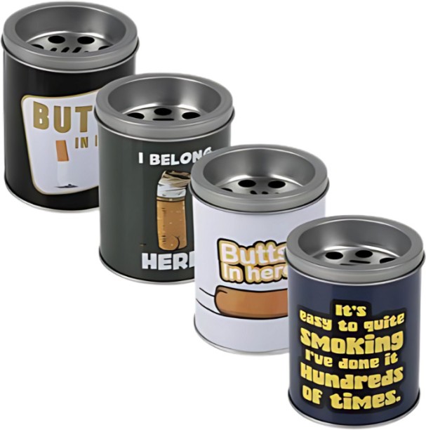 Generic Outdoor Black Steel Ashtray