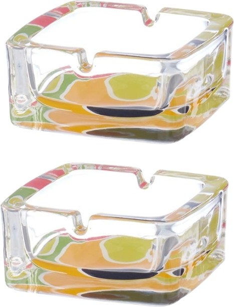 Kersol Astray Clear, Multicolor Glass Ashtray