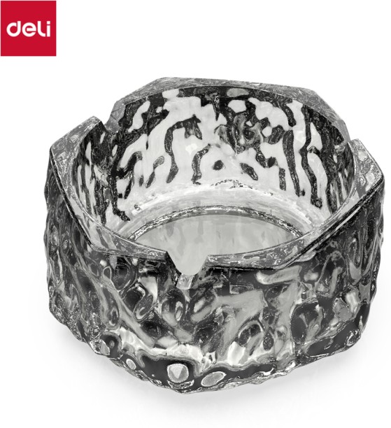 Deli Stationery Ashtray glass White Glass Ashtray