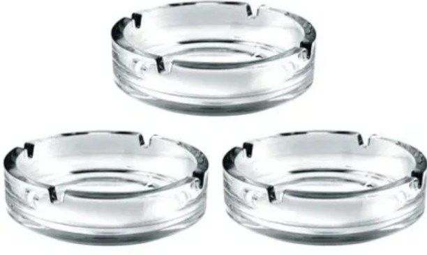 Club Glass Ashtray Clear Brass Ashtray