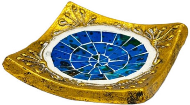 JHF BLUE MOSAIC ASHTRAY 15x8x6cm Multicolor Steel Ashtray