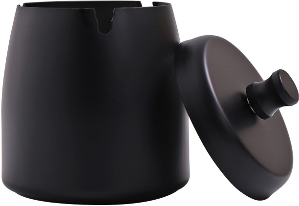 OMGift ta01-775-1 Black Stainless Steel Ashtray
