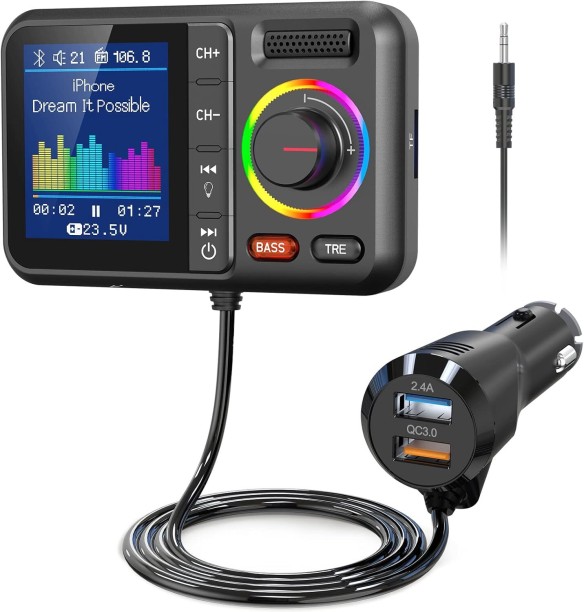 Flycross Nulaxy Bluetooth FM Transmitter for Car Car Stereo