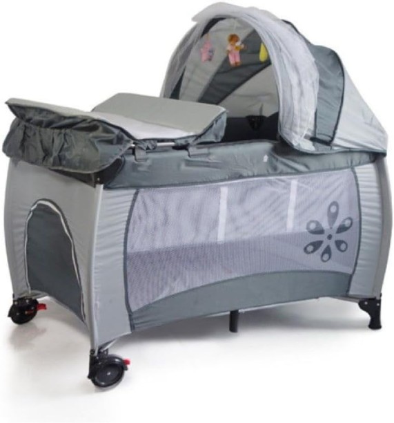 Ashcomonline Baby Centre Travel Cot With Folding Mattress Travel Crib NA