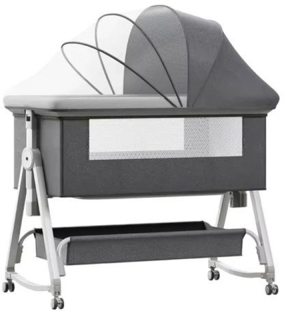 DEALS ONLINE Multifunctional crib 6-level adjustable high-quality baby cradle - Grey Bassinet