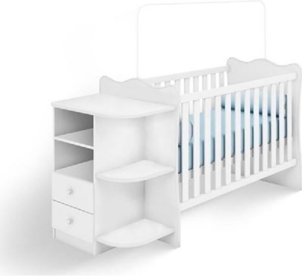 Linx Amari Baby Cot and Dresser Combo- White Standard Crib Rectangular