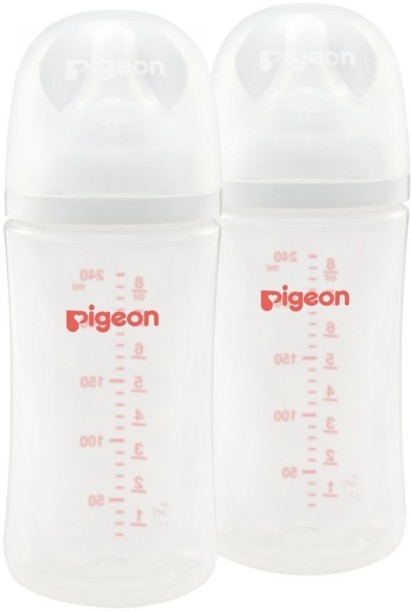 pigeon Wide Neck SofTouch PP Baby Bottle Twin pack - 240ml(M) Nipple - 240 ml