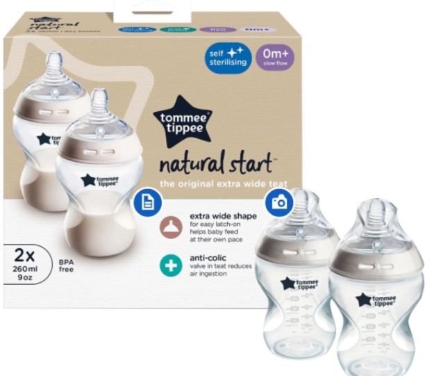 Tommee Tippee Closer To Nature Bottle 2 Pack 0m+ - 260 ml