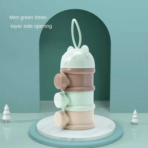 R AND E Cute Portable Travel Container 3 Layers Infant Formula Food Baby Milk Powder Dispenser - 4 cc