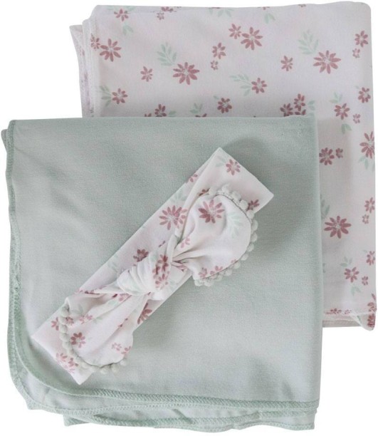 Snuggletime Swaddling Blankets 2 Pack and Headband