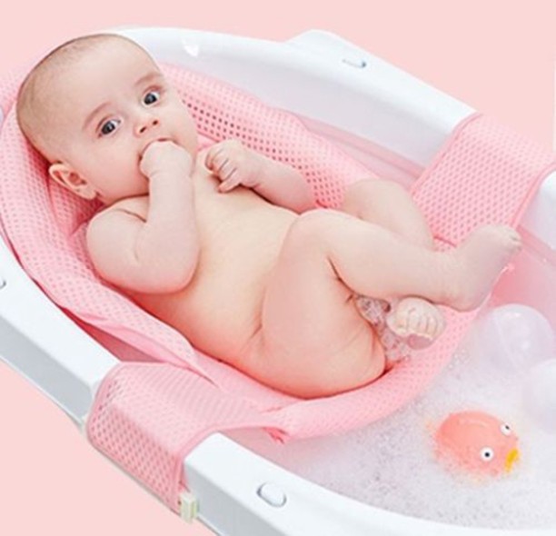 ALANES Adjustable Non-Slip Bath Seat for Infants - Pink