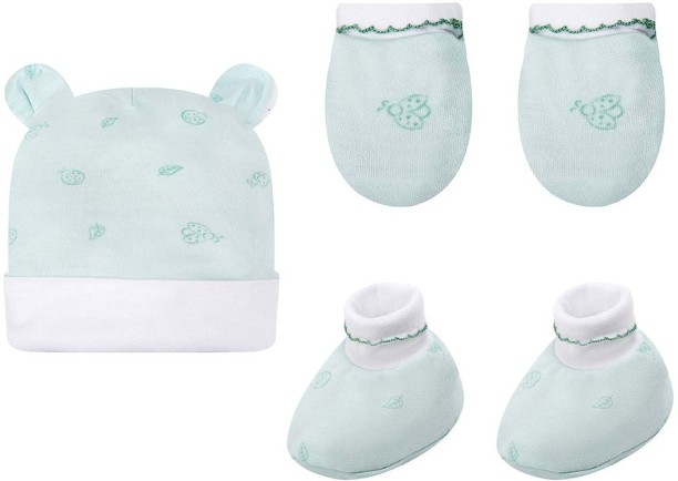 Snuggletime Infancie Beanie, Booties & Mittens - Green