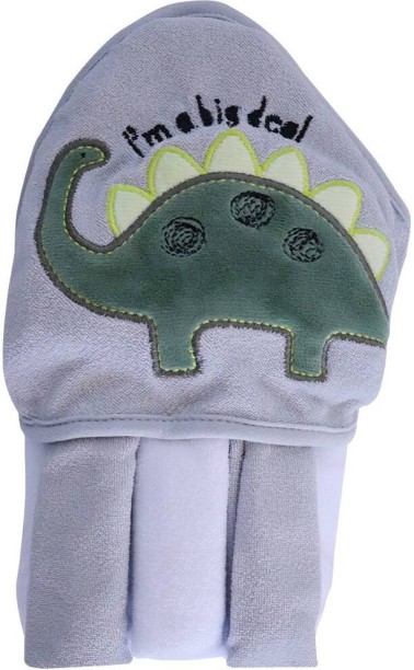 Snuggletime Hooded Towel with 3pk Facecloth Gift Set - Dinosaur