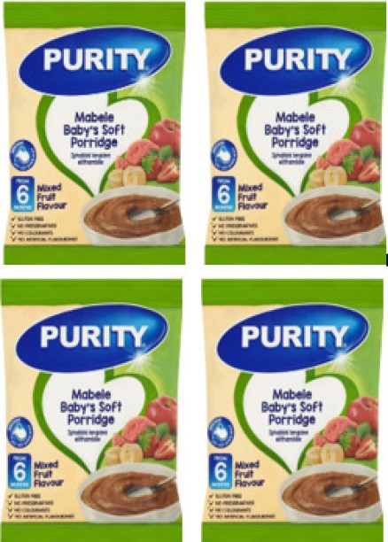 Purity Mixed Fruit Flavour Mabele Baby's Soft Porridge (4 x 300g) Cereal