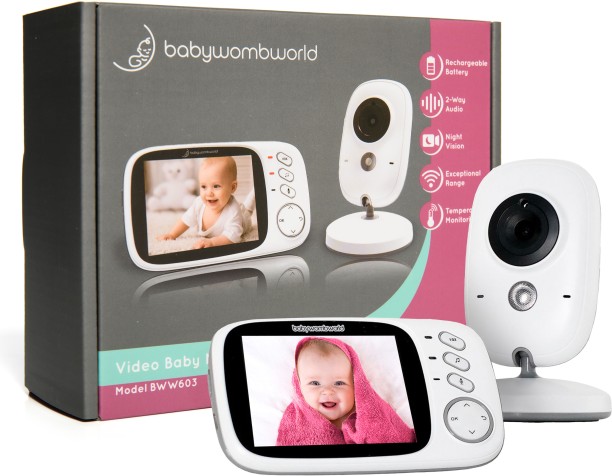 BabyWombWorld 3.2" Video  with Audio & Night Vision Visual & Audio Baby Monitor