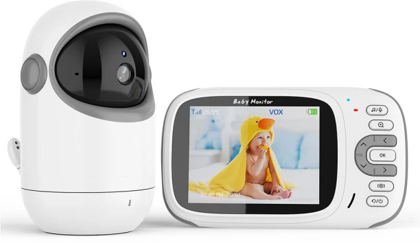 Blue Carbon Wireless 3.2" Video  with Camera/Audio & Automatic Night Vision Baby Monitor