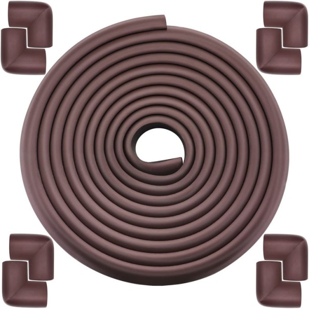 ALANES 5M Baby Proofing Edge and 8 Corner Protector Safety Corner Guards Set - Brown