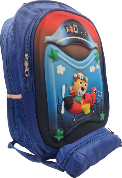 Hush Finds BAG DINO SPACE LIGHT BLUE Waterproof School Bag