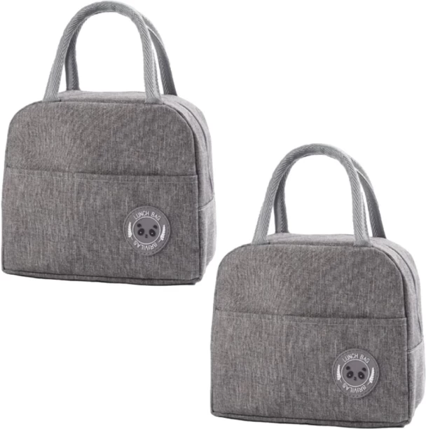 Wobuciko Slate Grey Duo Lunch Bag Set Lunch Bag