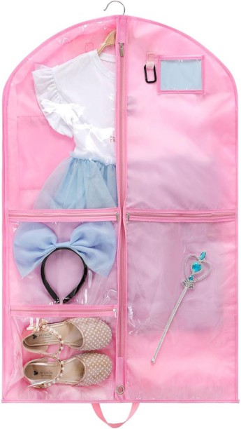 ALANES Garment Bag For Travel Dance Costumes Bags For Hanging Clothes - Pink Waterproof Multipurpose Bag