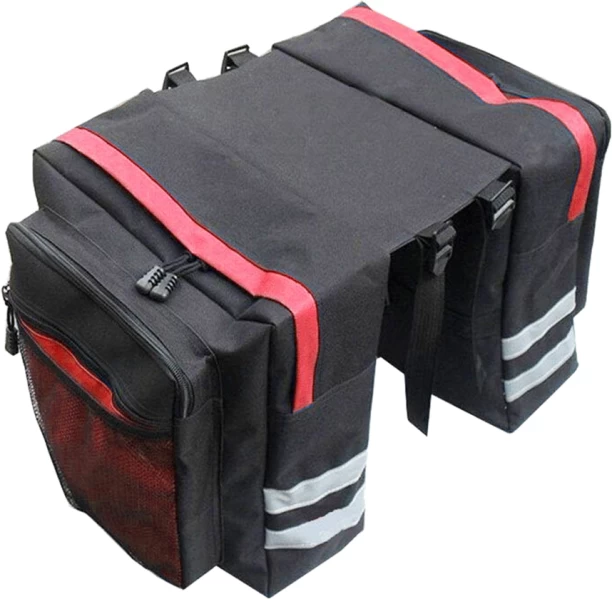 ALANES 25L Bicycle Panniers Bags Cycling Side Bags with Reflective Trim - Red Waterproof Multipurpose Bag