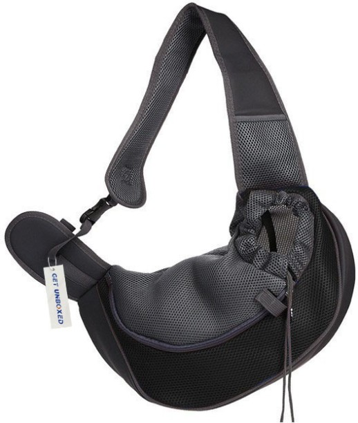 ALANES Pet Dog Sling Carrier Travel Safe Sling Bag Carrier for Dog Cat - Black Waterproof Multipurpose Bag