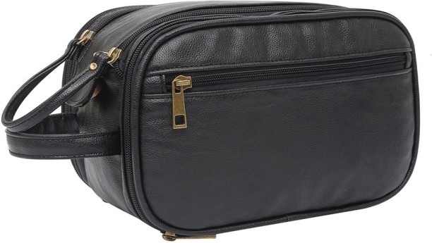ALANES Luxurious PU Leather Travel Large Capacity Toiletry Bag Cosmetic Bags Travel Organizer