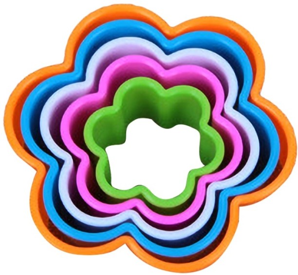 Maruti Groups 5pc Plastic Flower Cookie Cutter Set - Multi-Color Cookie Cutter