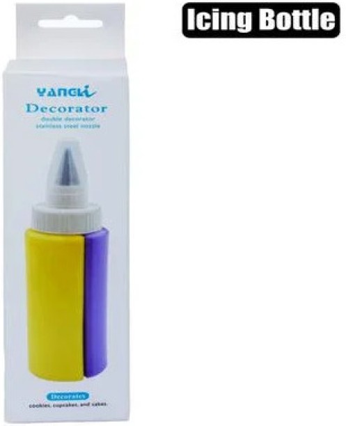 YANGU Decorator Two-Chamber Icing Bottle – Round Tip, Bakeware Icing