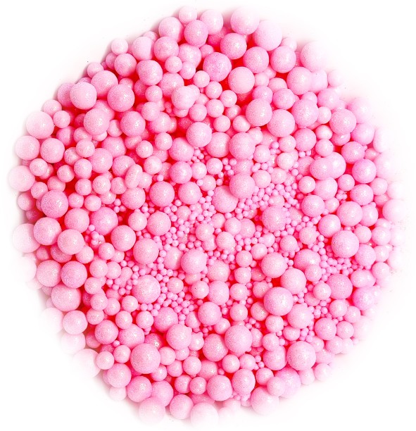 Maruti Groups Dragees Baby Pink Glitter Sprinkles Mix - 100g - Pearl Balls - Colours: Baby Pink Sprinkles Sprinkles