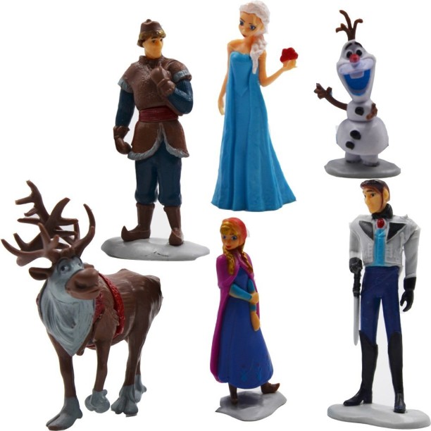 Maruti Groups 6pc Frozen 3D Cake Topper Set – Anna, Elsa, Kristoff, Hans, Sven & Olaf Figurines Topper