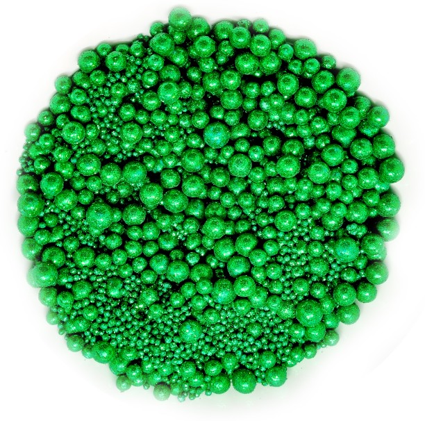 Maruti Groups Dragees Green Glitter Sprinkles Mix - 100g - Pearl Balls - Colours: Green Sprinkles Sprinkles