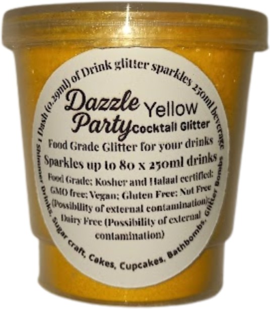 Dazzle Party Yellow Drink Shimmer / Edible Drink Glitter / Cocktail Glitter (12g) Glitters