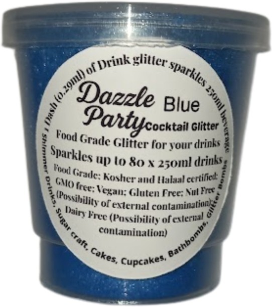 Dazzle Party Blue Edible Beverage/Cocktail Shimmer Glitter 12g Glitters