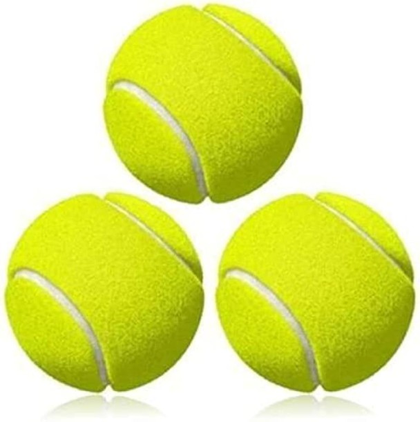 GENETIC Cricket And Tennis Balls, High Visibility Yellow, Pack of 3, for Cricket and Sports Training Bowling Ball - Size: 7
