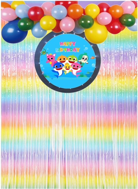 BABY SHARK BALLOON DECOR Solid with Latex