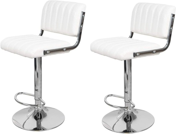 Eay Eay Thing 2pcs Kitchen Bar Stools with Chrome Base-white Leatherette Bar Stool