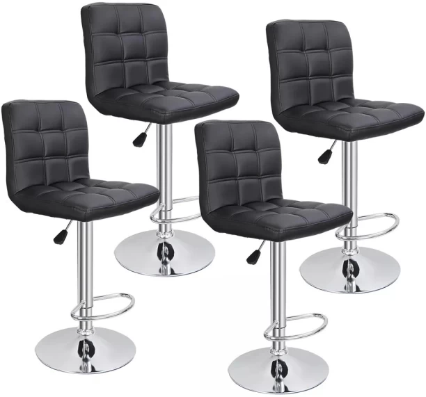 Sleemon Furniture Pack4 Half-leather Bar Chair