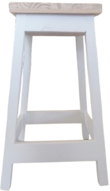 WOODLY BAR STOOL WHTE Solid Wood Bar Stool