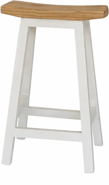 HIIW Beige and White Wooden Bar stool Solid Wood Bar Stool