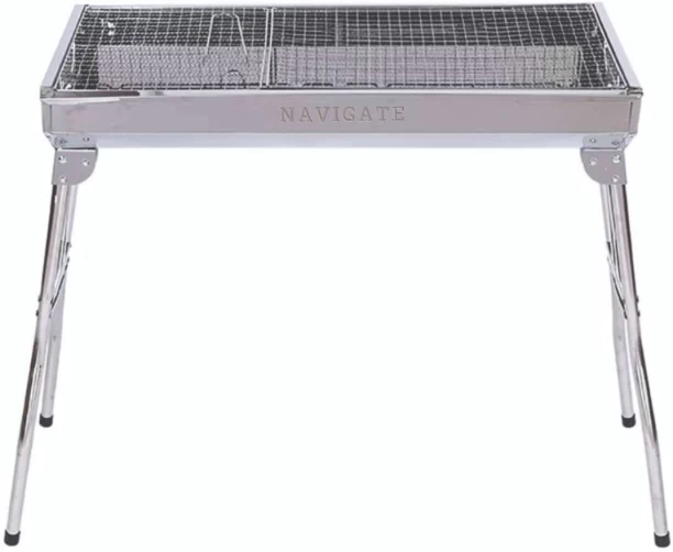 Captain-K Navigate Barbecue Grill Stainless Steel Outdoor Foldable Braai Stand - Large Charcoal Braai