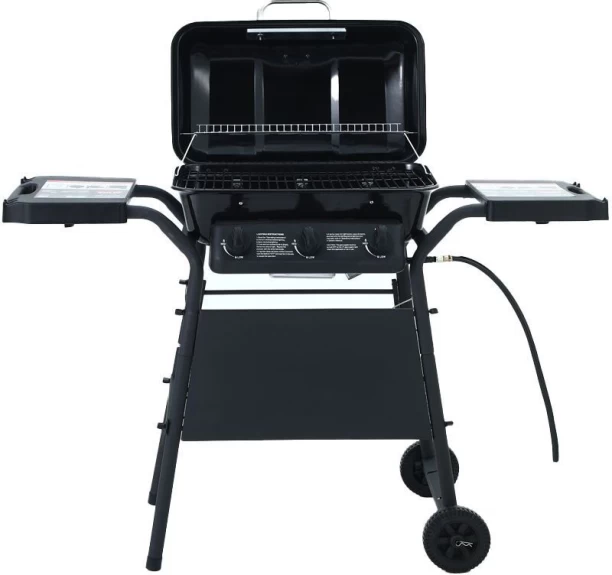 Condere 3 Burner Gas BBQ Grill – Outdoor Stainless Steel Gas Braai with Side Burner, Temperature Control & Wheels for Easy Mobility Gas Braai