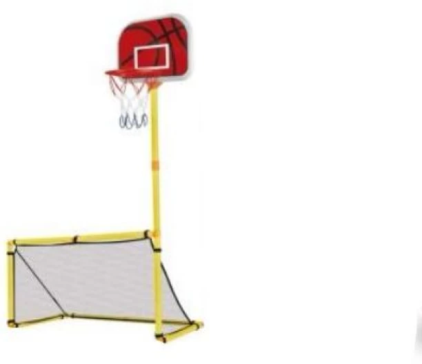 BLD 2-in-1 Basketball Hoop and Soccer Goal Set, Portable Indoor/Outdoor Plastic, Fiber, Steel, PVC (Polyvinyl Chloride) Indoor, Outdoor Basketball Ring