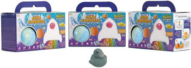 The Bean People Space Bath Sprudels Bath Bombs & Rubber Duck - 15 Pack & Rubber Duck Sodium Bicarbonate Bath Ball