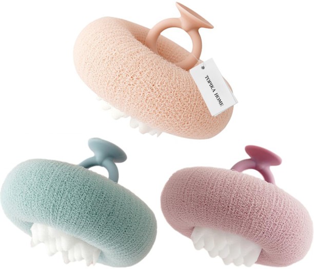 Topika Soft Shower Bath Ball, 3 Piece Exfoliating Bath Sponge Cleaning Brush Bath Brush For  Men & Women