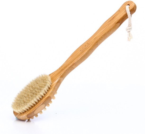 ALANES Long Bamboo Natural Bristles Bath Brush Bath Brush For  Men & Women