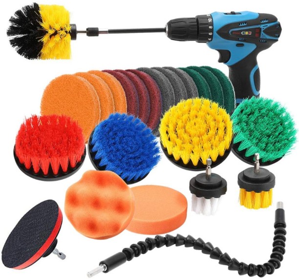 ALANES 24-in-1 Drill Brush Attachment Set for Bathroom Kitchen Tub Tile Corners Bath Brush For  Men & Women