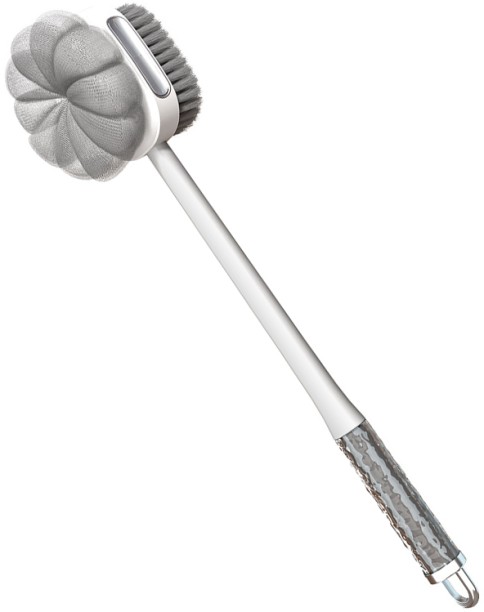 MUST 35cm Body Brush 2 Side Detachable Soft Bristles Sponge Back Scrubber Shower Bath Brush For  Men & Women