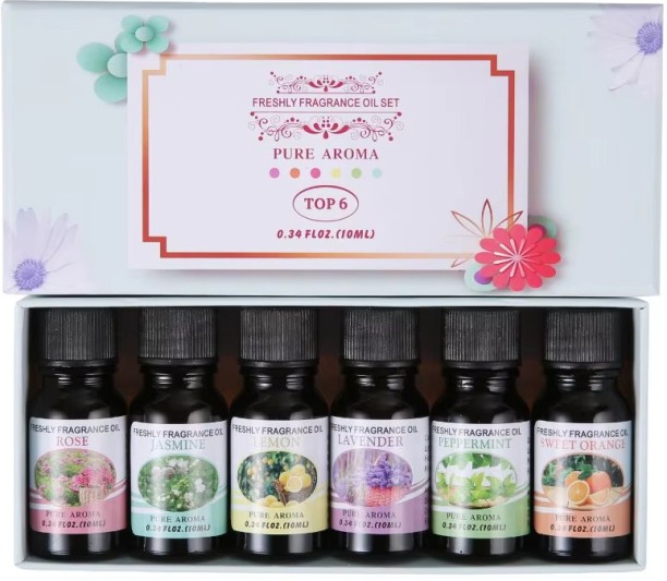 Generic Fragrance Essential Oils Set 100% Pure 6 Bottles Gift Set - Lavande Lemongrass Eucalptus and Mint Oil- 10ml