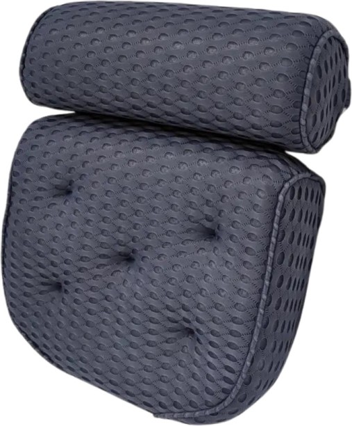 Generic 4D Memory Foam Bath Pillow Grey Waterproof Bath Spa Pillow With Suction Cup
